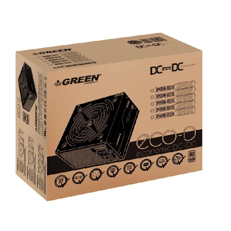 منبع تغذیه کامپیوتر 400 وات گرین مدل GP400A-ECO D